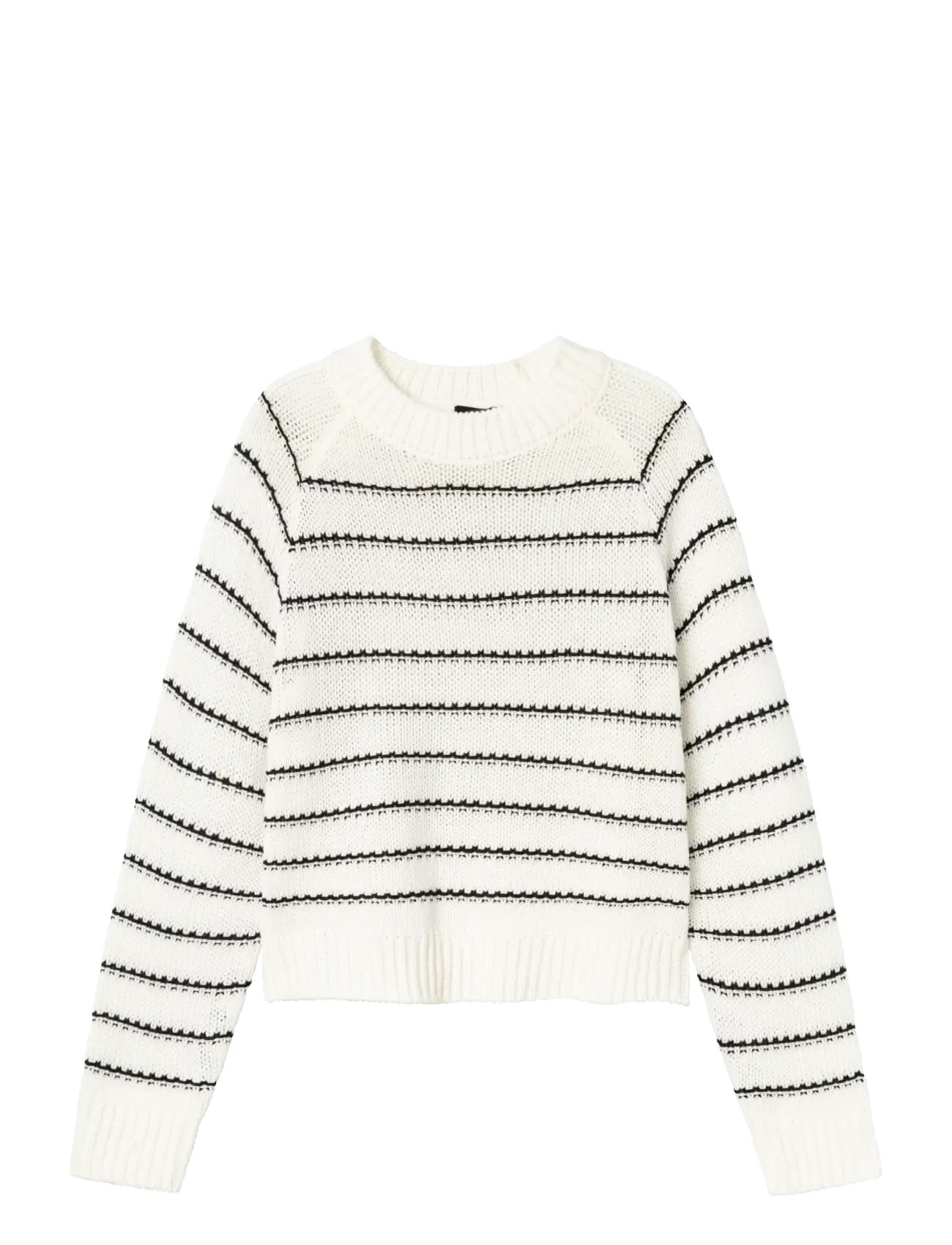 LMTD NLFNAGILO LS O-NECK KNIT - Strik - WHITE ALYSSUM / white