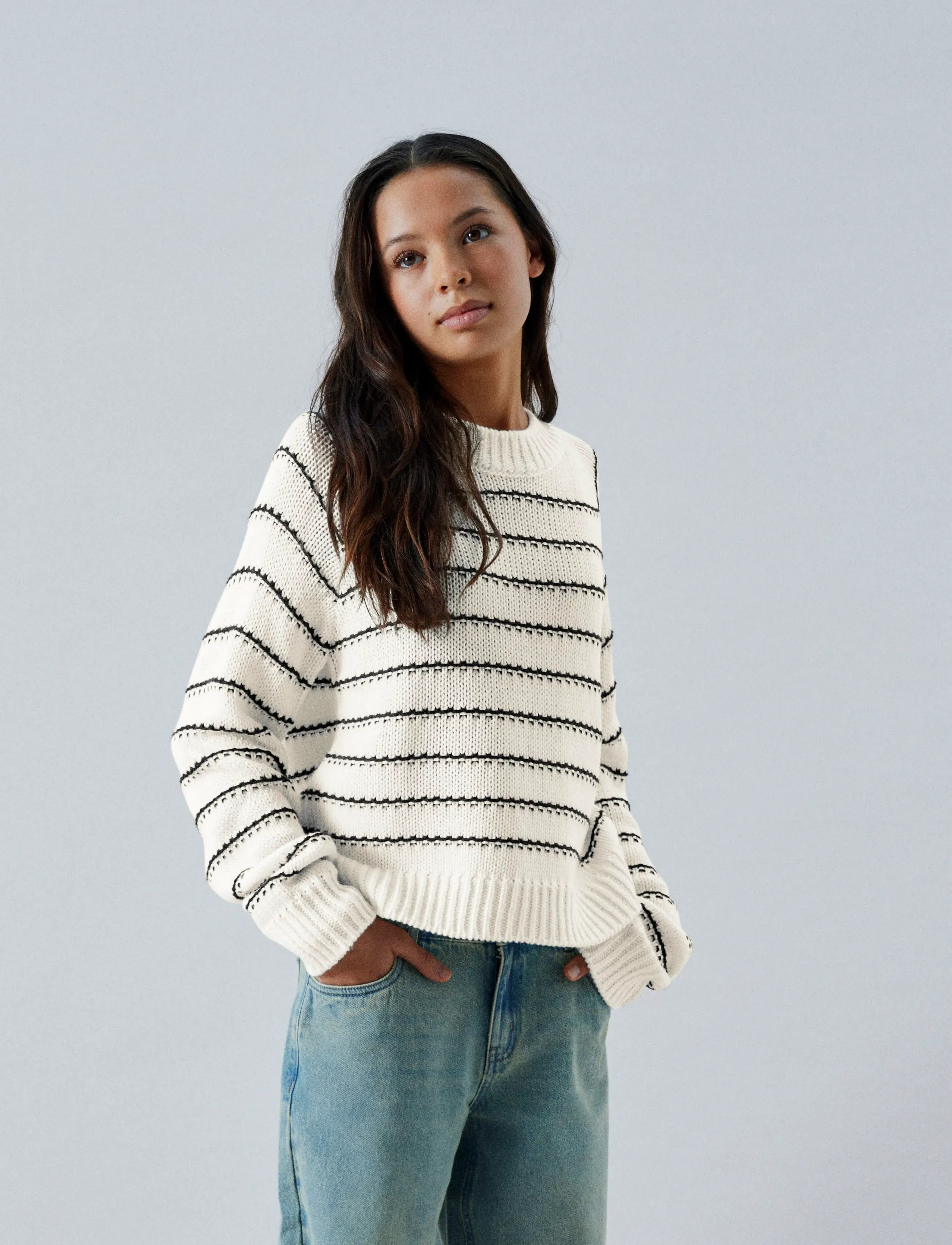 LMTD - NLFNAGILO LS O-NECK KNIT - džemprid - white alyssum - 4