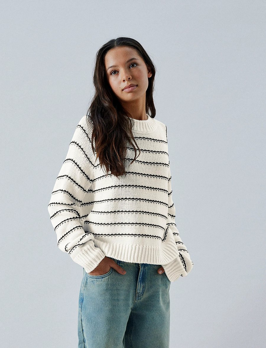 LMTD - NLFNAGILO LS O-NECK KNIT - pullover - white alyssum - 4