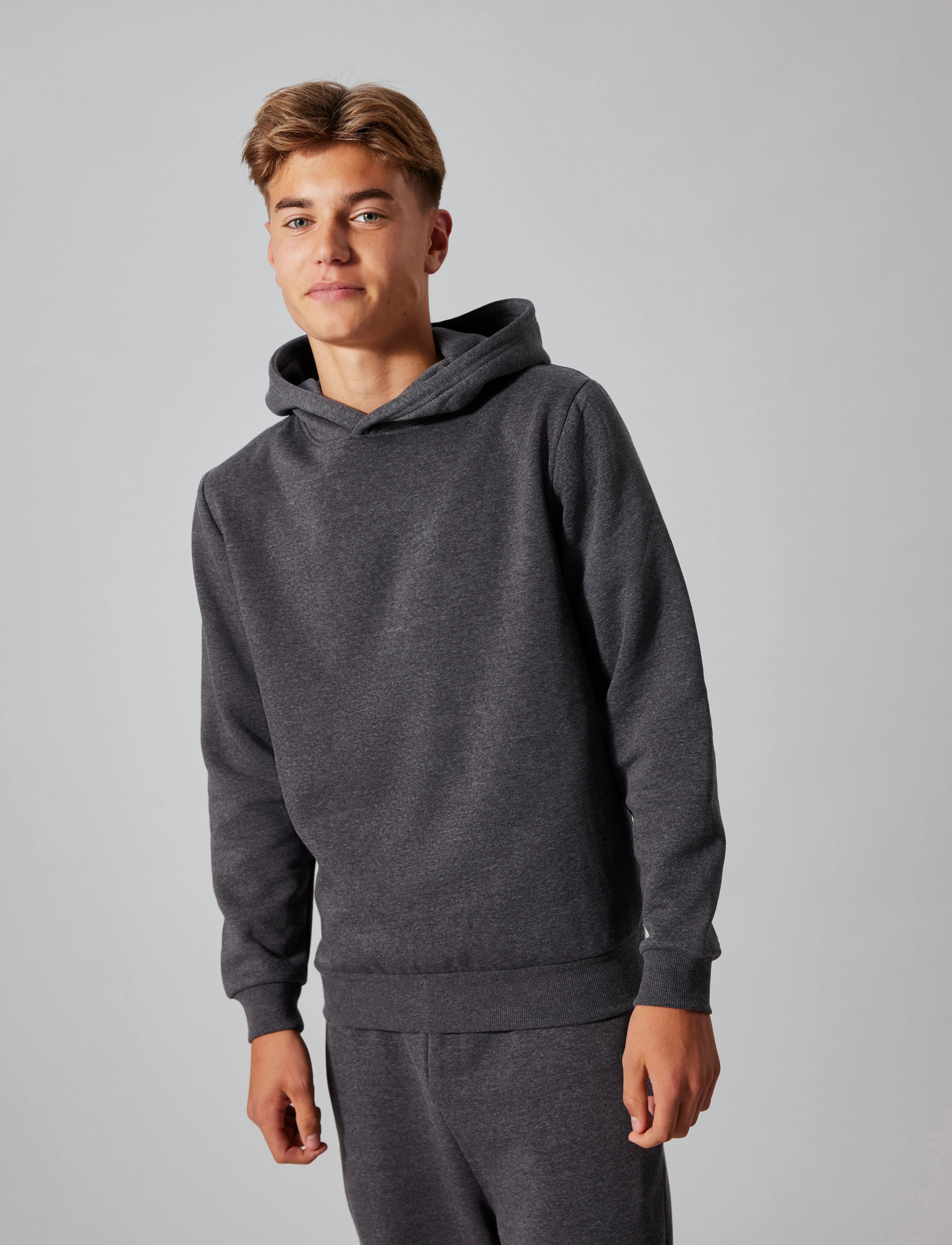LMTD - NLNNIZU LS BRU SWEAT W. HOOD NOOS - kapuutsiga dressipluusid - dark grey melange - 2