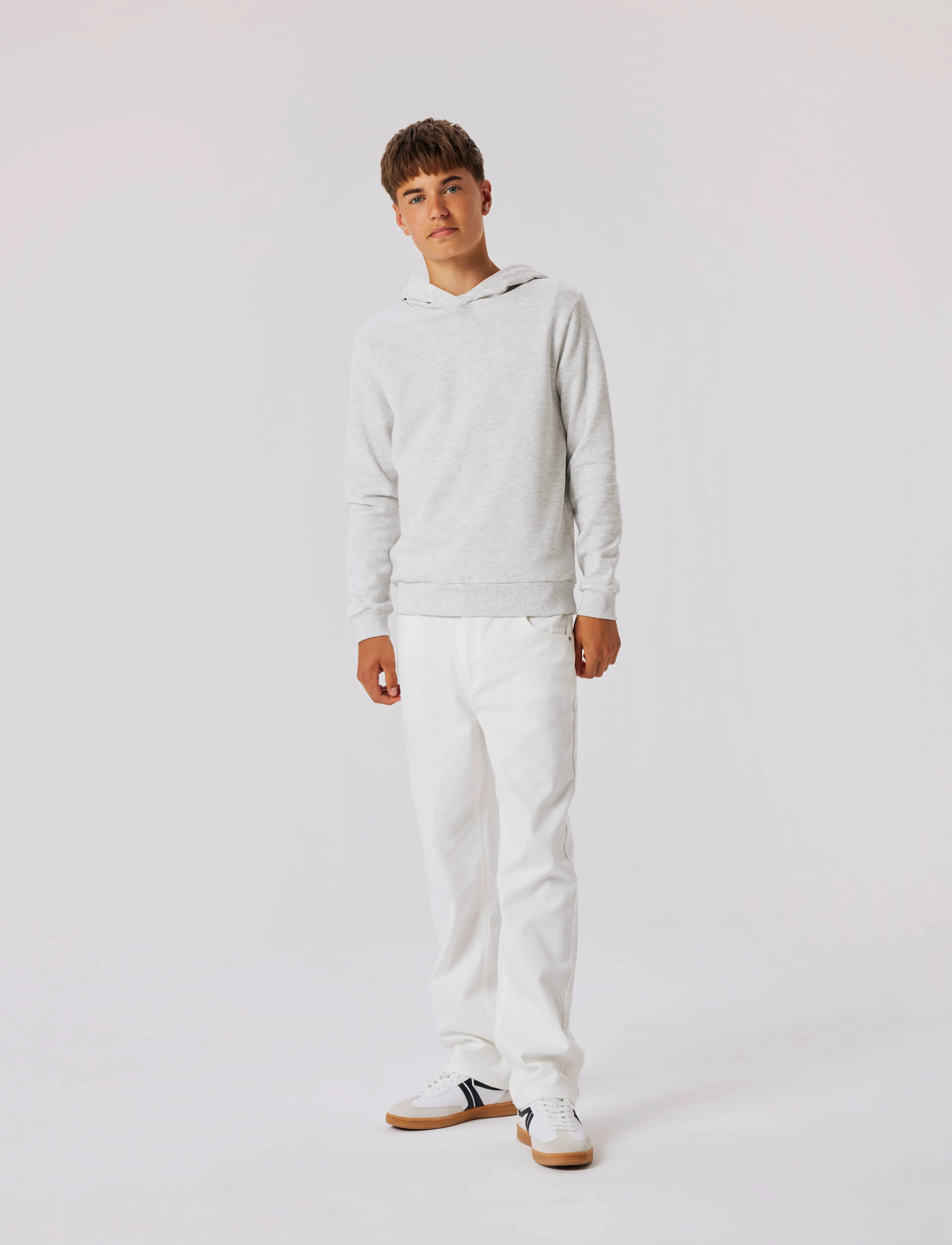 LMTD Nlnnizu Ls Bru Sweat W. Hood Noos, 146-152, Sweatshirts & Hoodies, Grau - Kinder