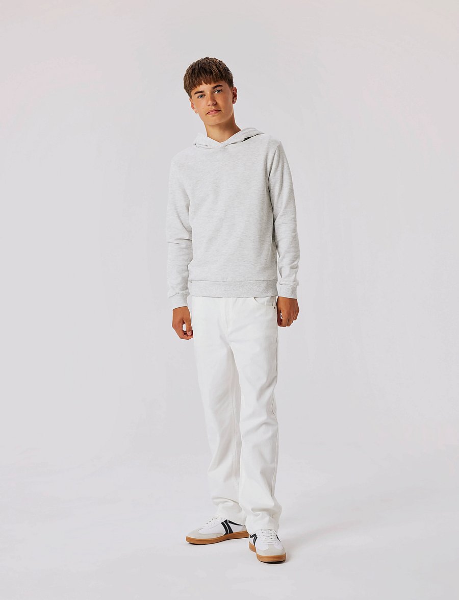 LMTD - NLNNIZU LS BRU SWEAT W. HOOD NOOS - hættetrøjer - light grey melange - 0
