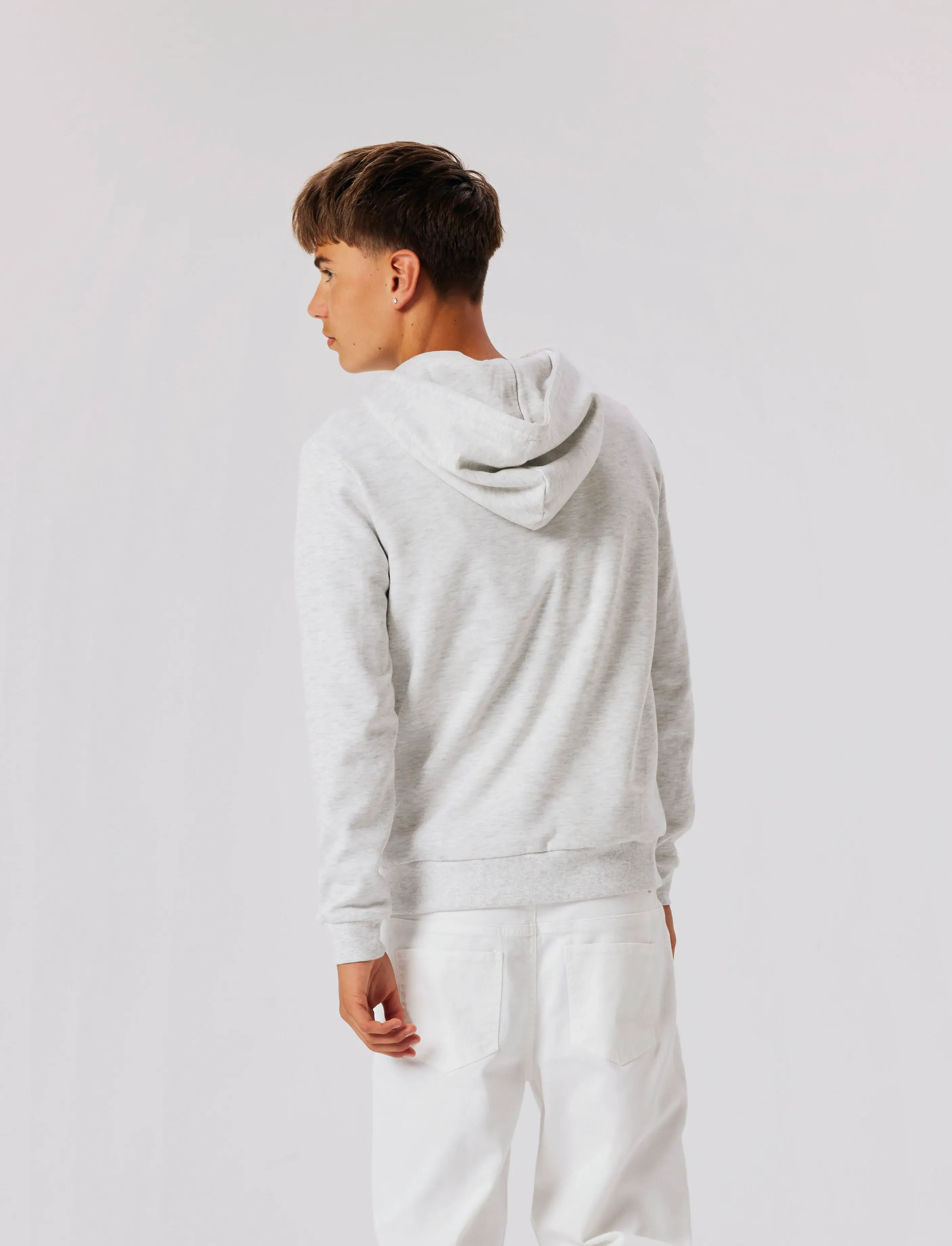 LMTD - NLNNIZU LS BRU SWEAT W. HOOD NOOS - hættetrøjer - light grey melange - 3