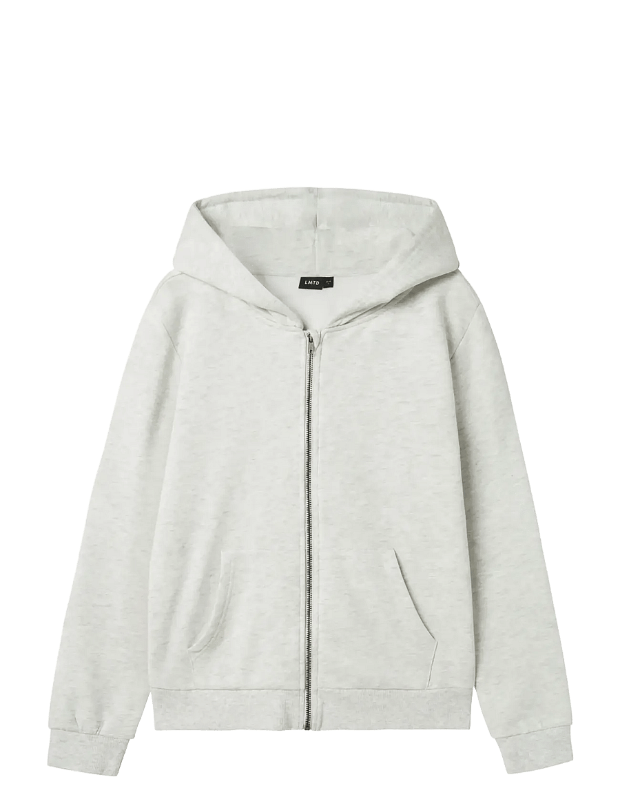LMTD - NLNNIZU LS BRU SWEAT CARD W. HOOD NOOS - light grey melange - 0