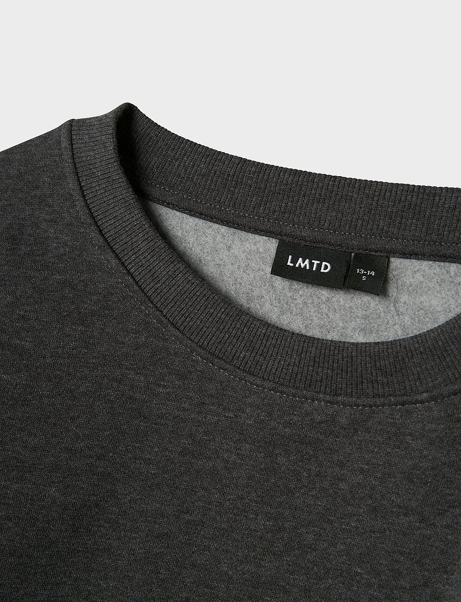 LMTD - NLNNIZU LS BRU O-NECK SWEAT NOOS - sweatshirts - dark grey melange - 0
