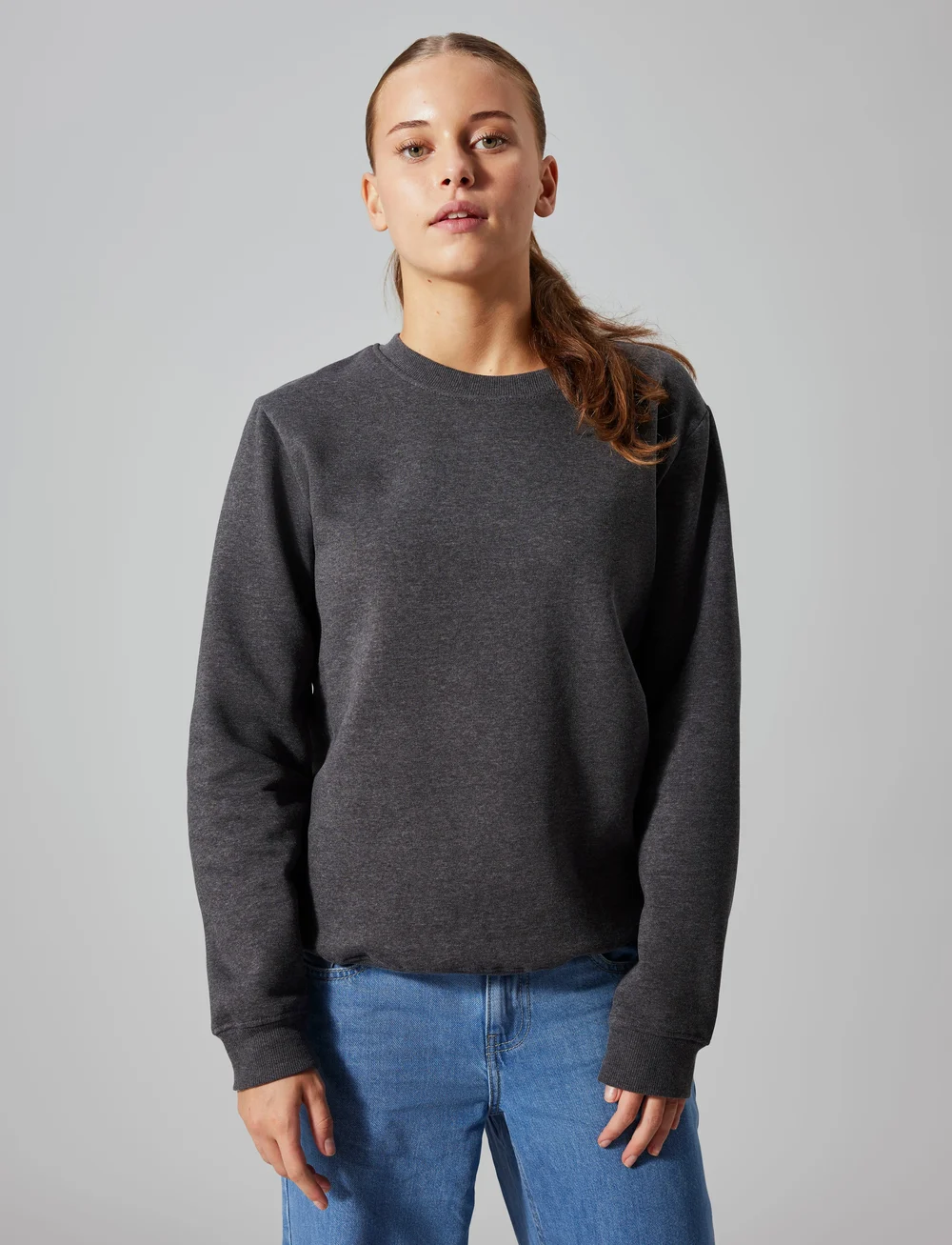 LMTD - NLNNIZU LS BRU O-NECK SWEAT NOOS - sweatshirts - dark grey melange - 3