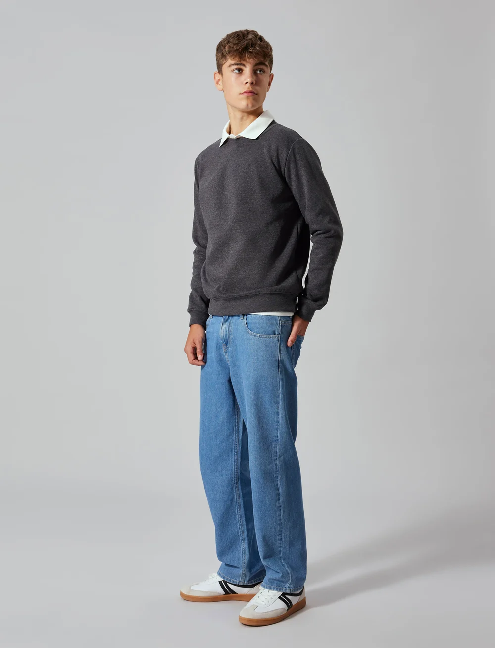 LMTD - NLNNIZU LS BRU O-NECK SWEAT NOOS - sweatshirts - dark grey melange - 4