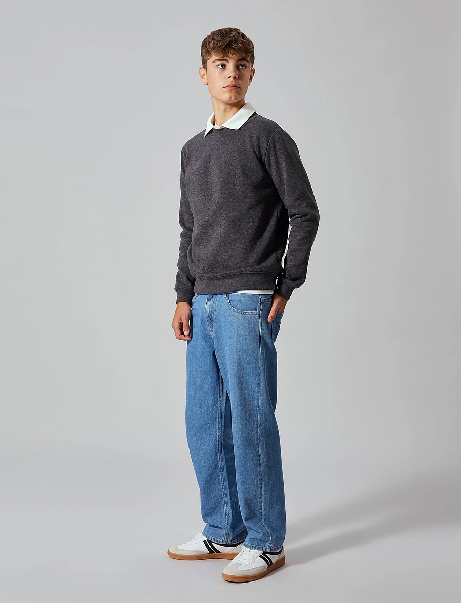 LMTD - NLNNIZU LS BRU O-NECK SWEAT NOOS - sweatshirts - dark grey melange - 4