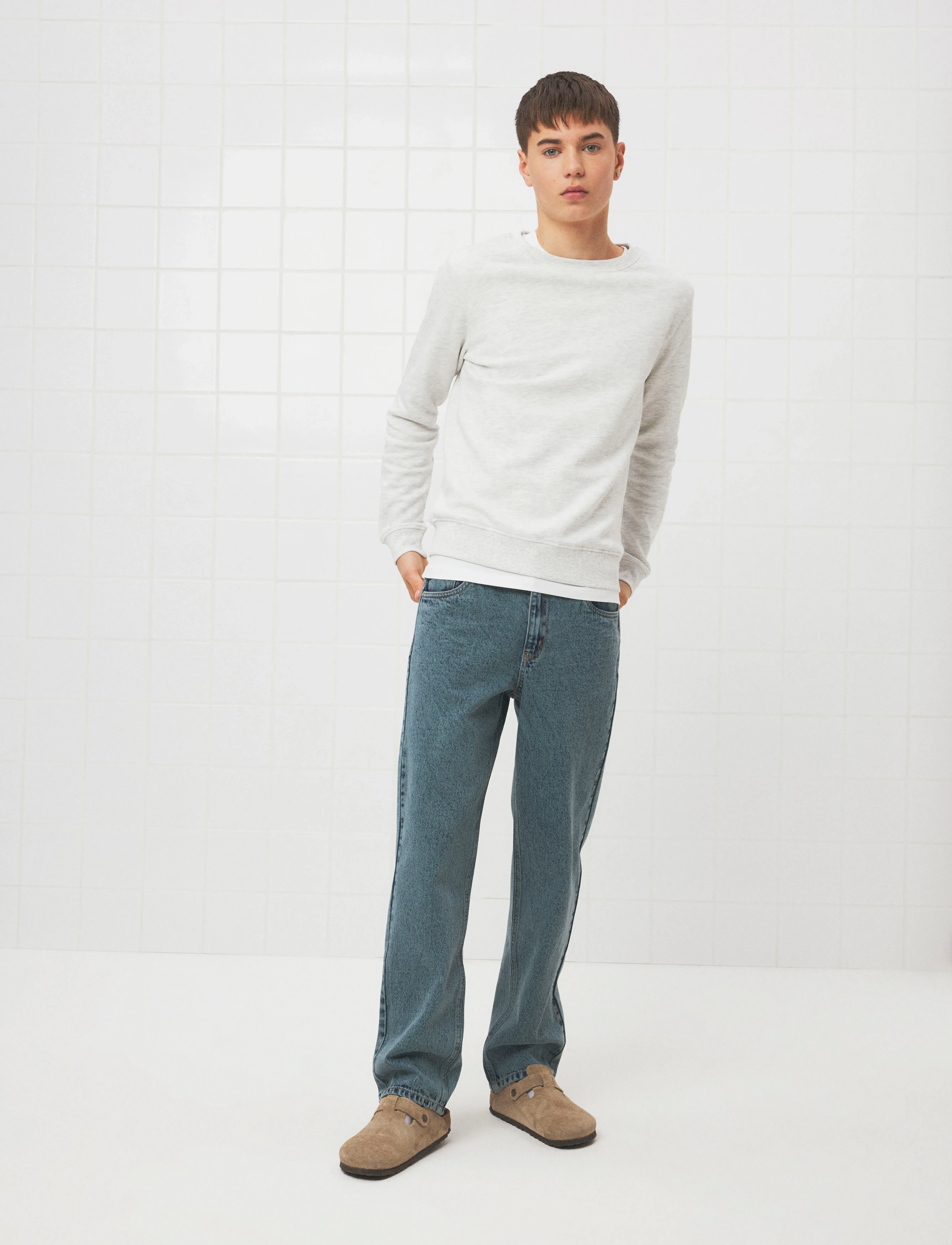LMTD - NLNNIZU LS BRU O-NECK SWEAT NOOS - sweatshirts - light grey melange - 3