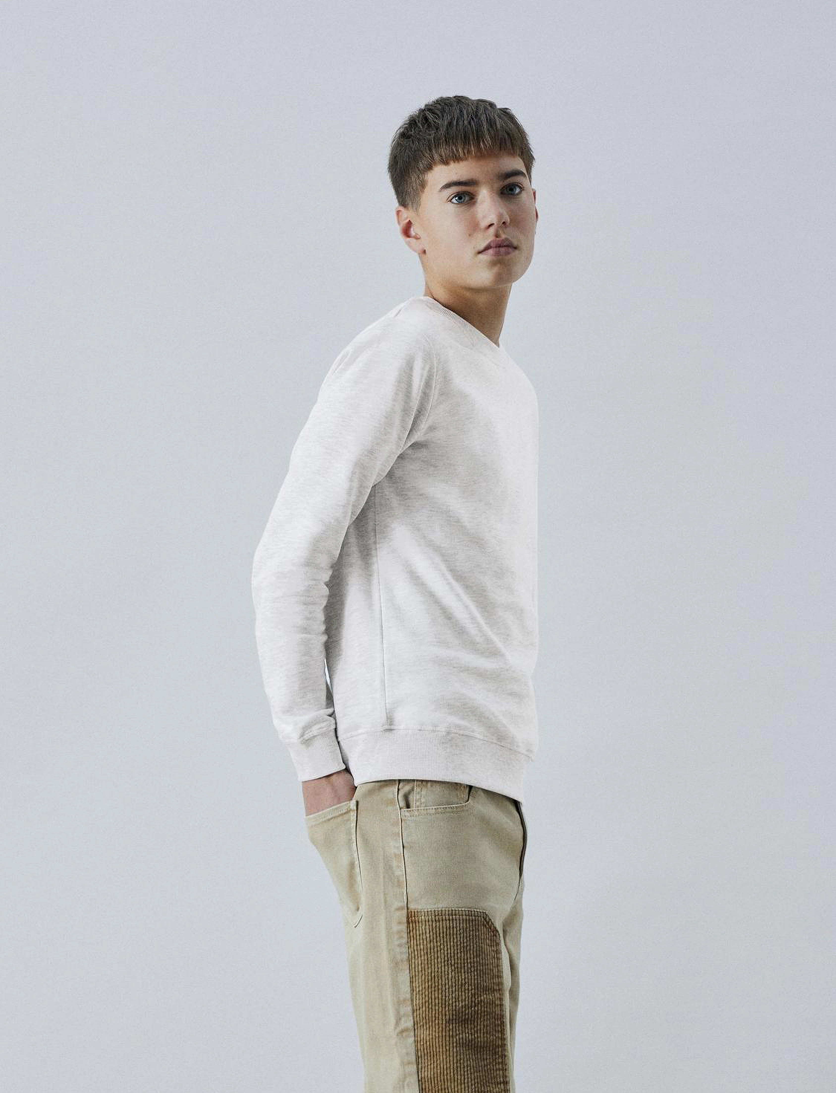 LMTD - NLNNIZU LS BRU O-NECK SWEAT NOOS - sweatshirts - light grey melange - 4