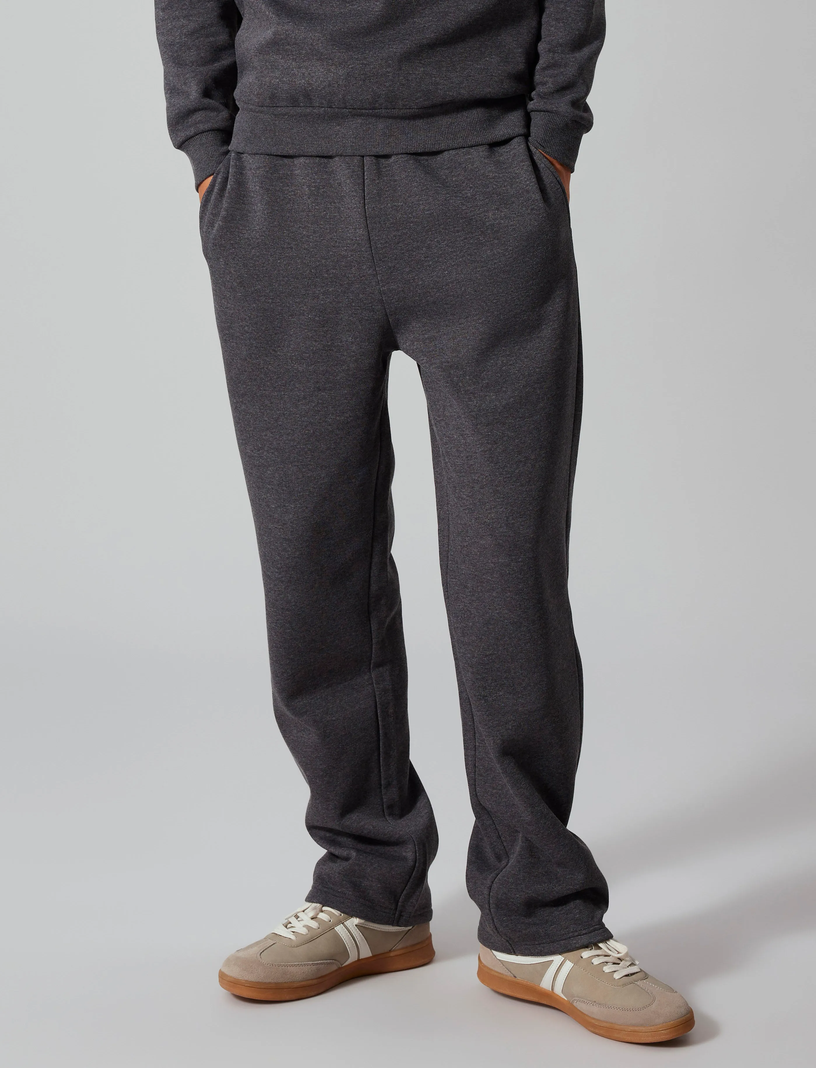 LMTD - NLNNIZU BRU STRAIGHT SWEAT PANT NOOS - joggings - dark grey melange - 2