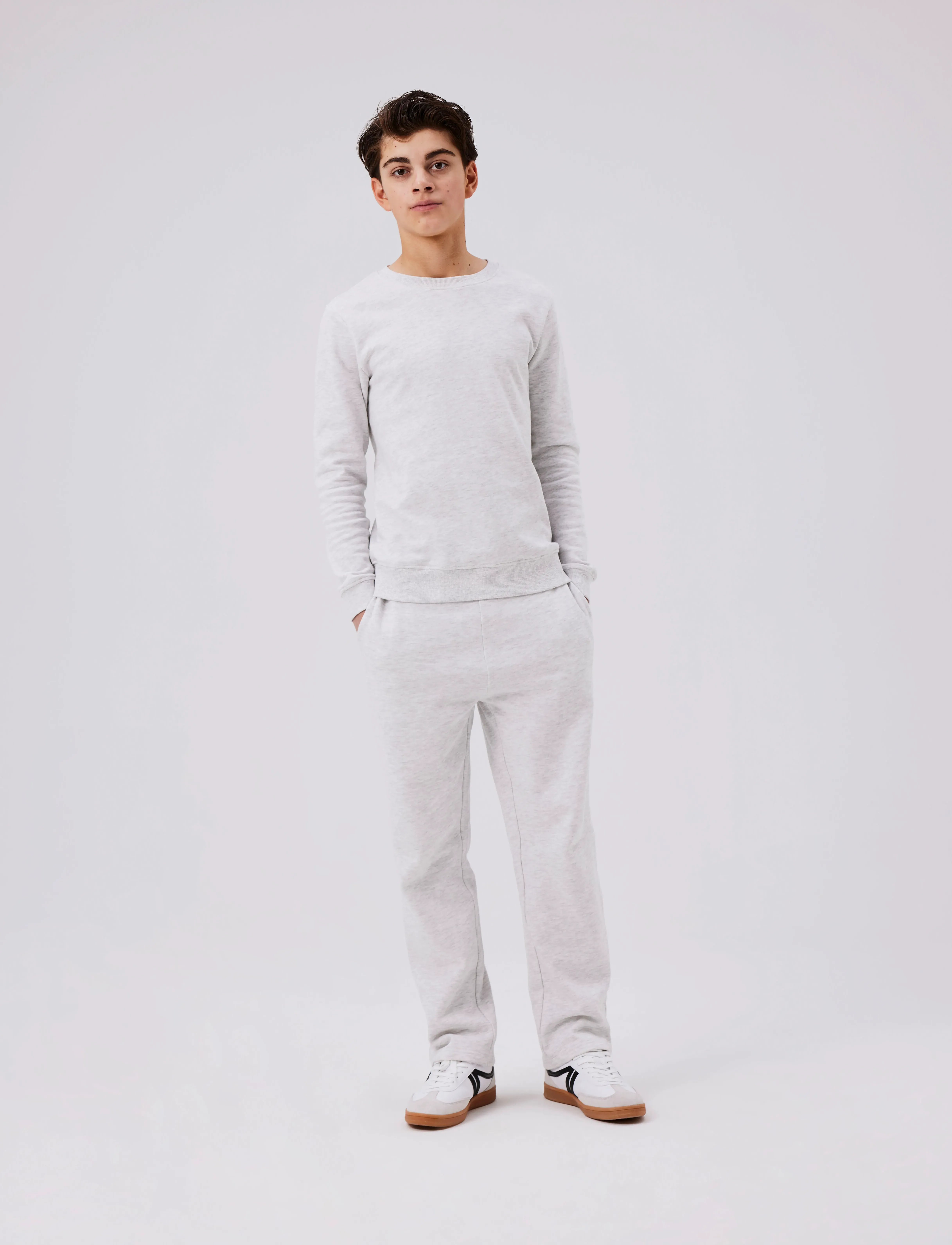 LMTD - NLNNIZU BRU STRAIGHT SWEAT PANT NOOS - sweatpants - light grey melange - 3