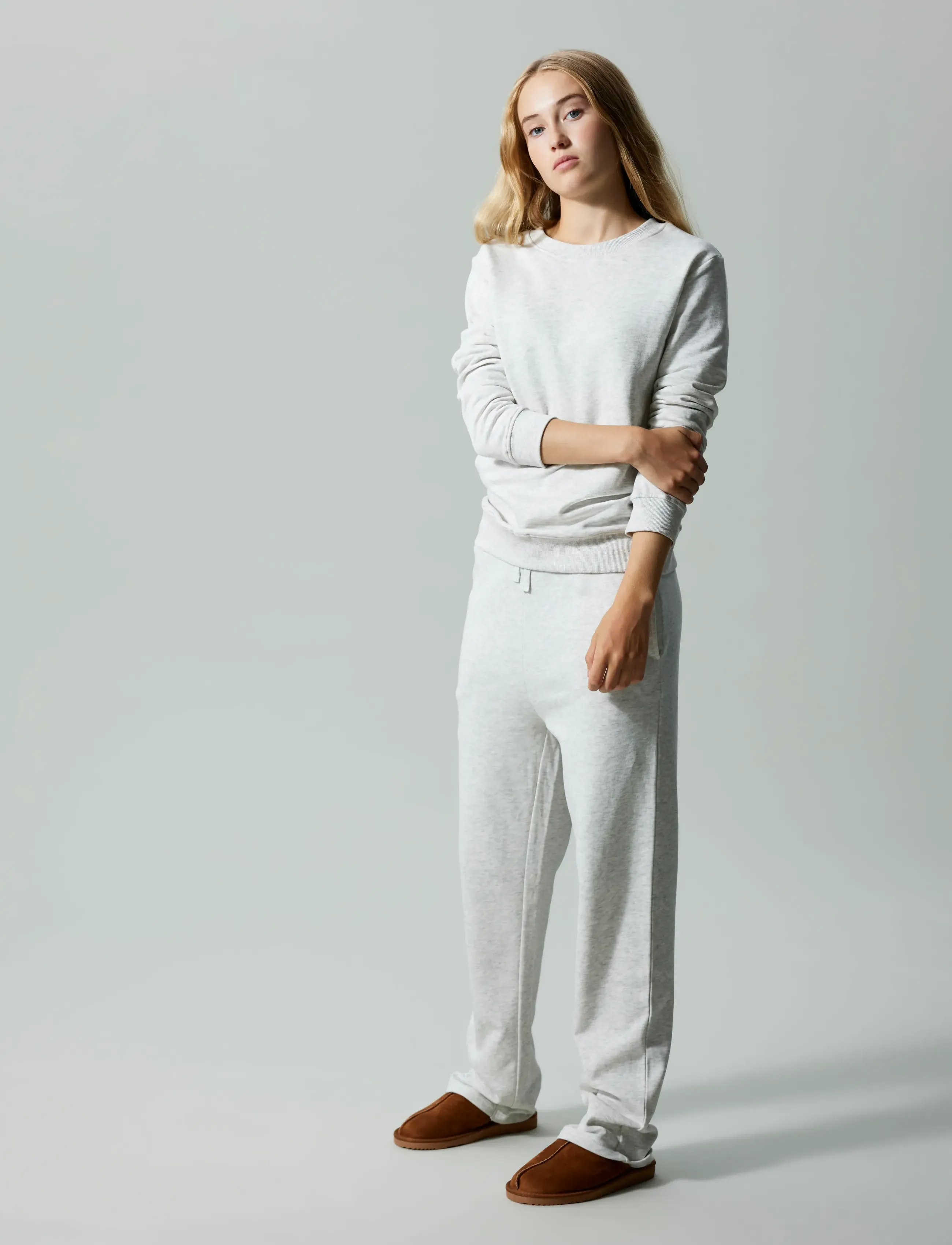 LMTD - NLNNIZU BRU STRAIGHT SWEAT PANT NOOS - sweatpants - light grey melange - 4