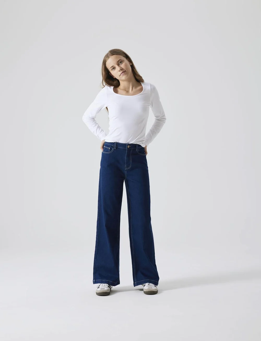 LMTD - NLFNOVE LS DEEP O-NECK SHORT TOP NOOS - langärmelig - bright white - 0