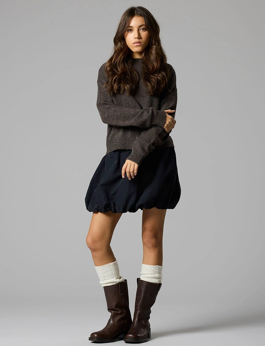 LMTD - NLFLODET LS SHORT KNIT NOOS - pullover - chocolate brown - 4