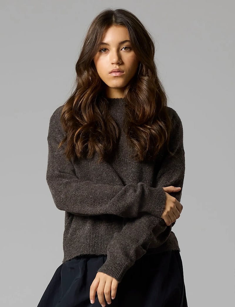 LMTD - NLFLODET LS SHORT KNIT NOOS - pullover - chocolate brown - 0