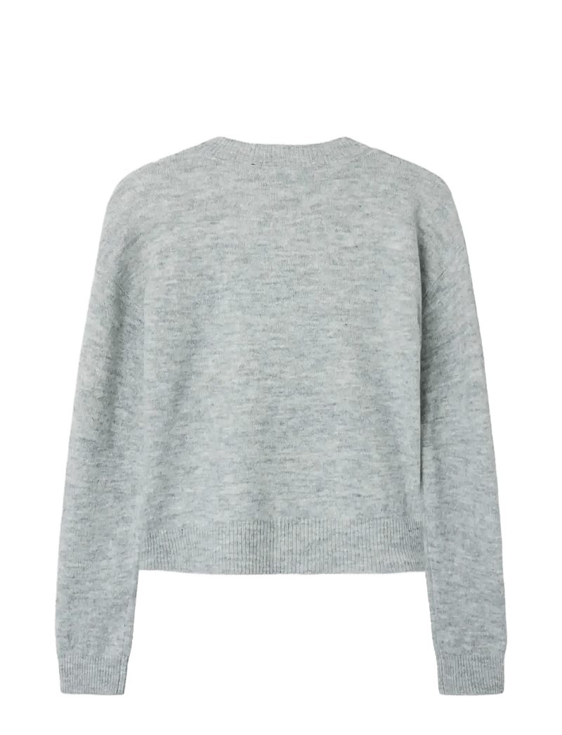 LMTD - NLFLODET LS SHORT KNIT NOOS - džemprid - light grey melange - 2