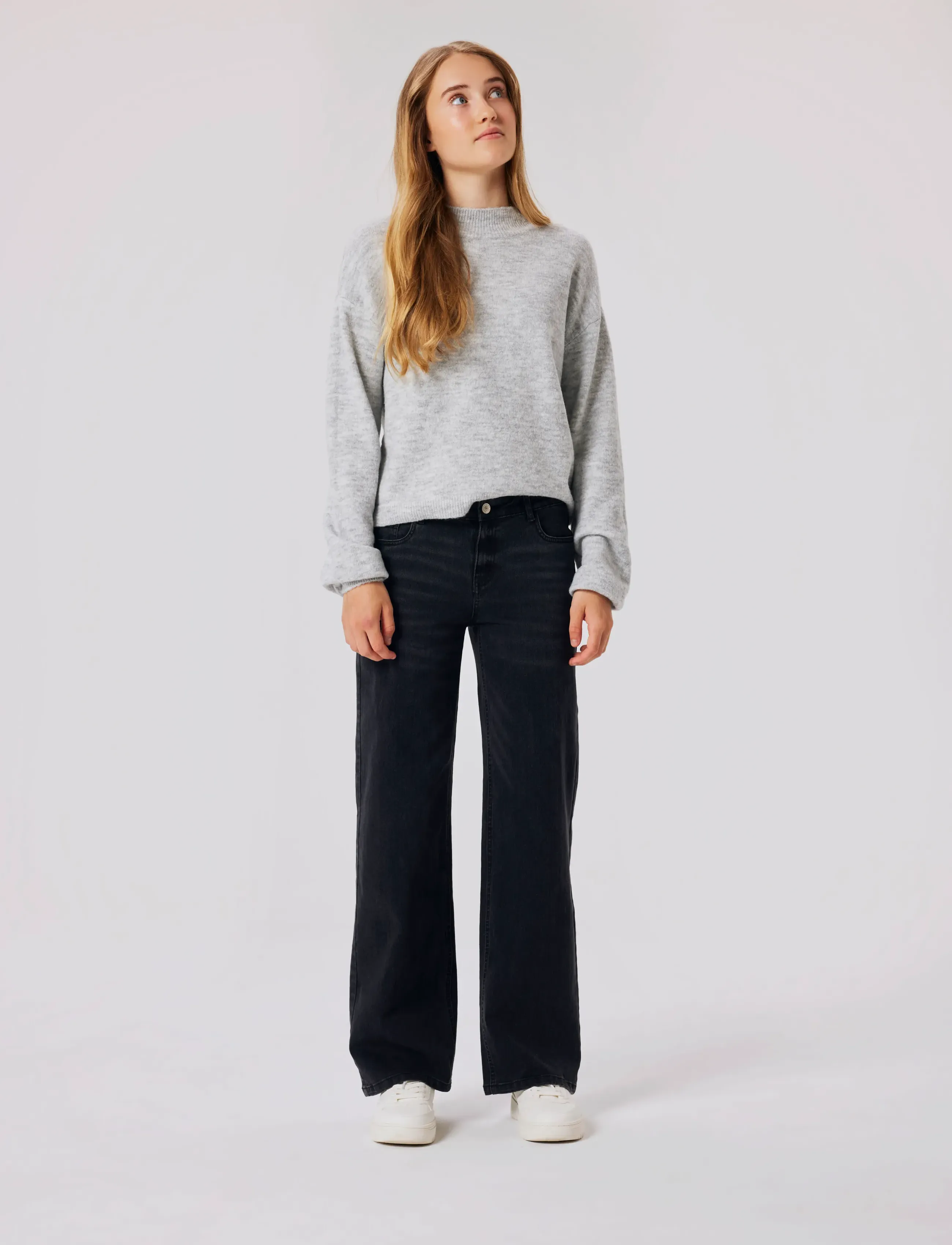 LMTD - NLFLODET LS SHORT KNIT NOOS - peysur - light grey melange - 4