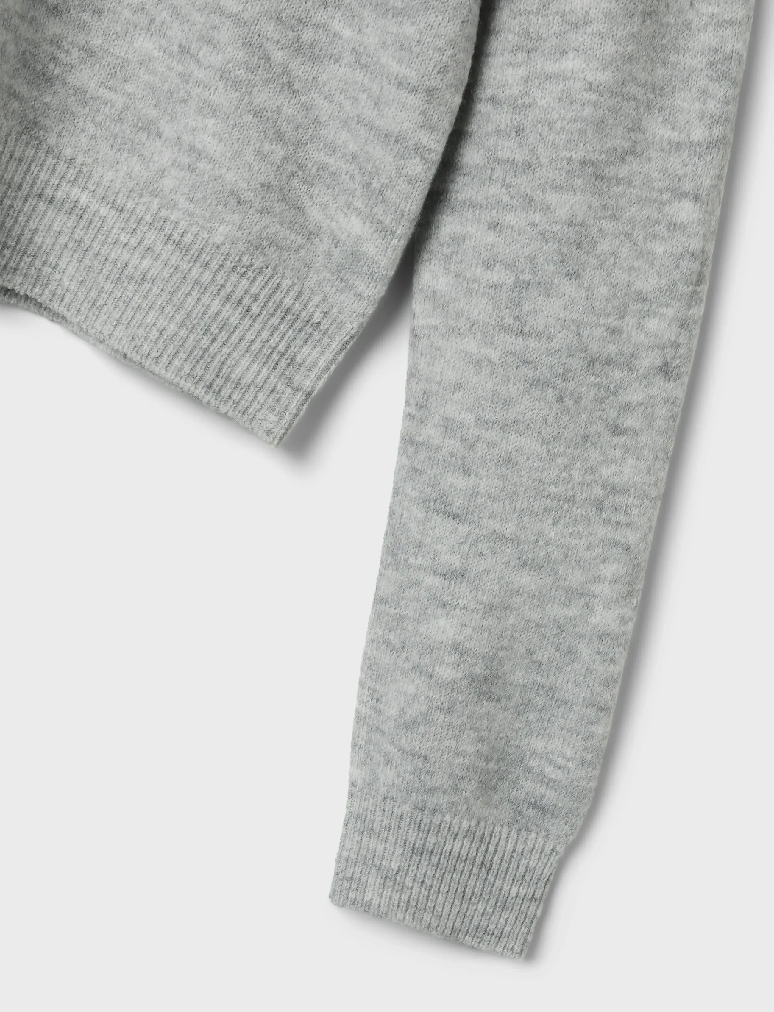 LMTD - NLFLODET LS SHORT KNIT NOOS - peysur - light grey melange - 5