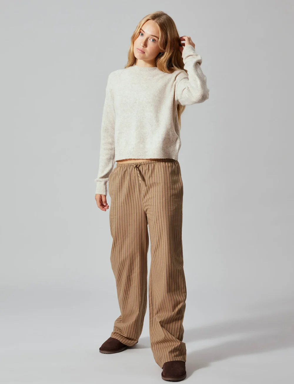 LMTD - NLFLODET LS SHORT KNIT NOOS - pullover - peyote - 3