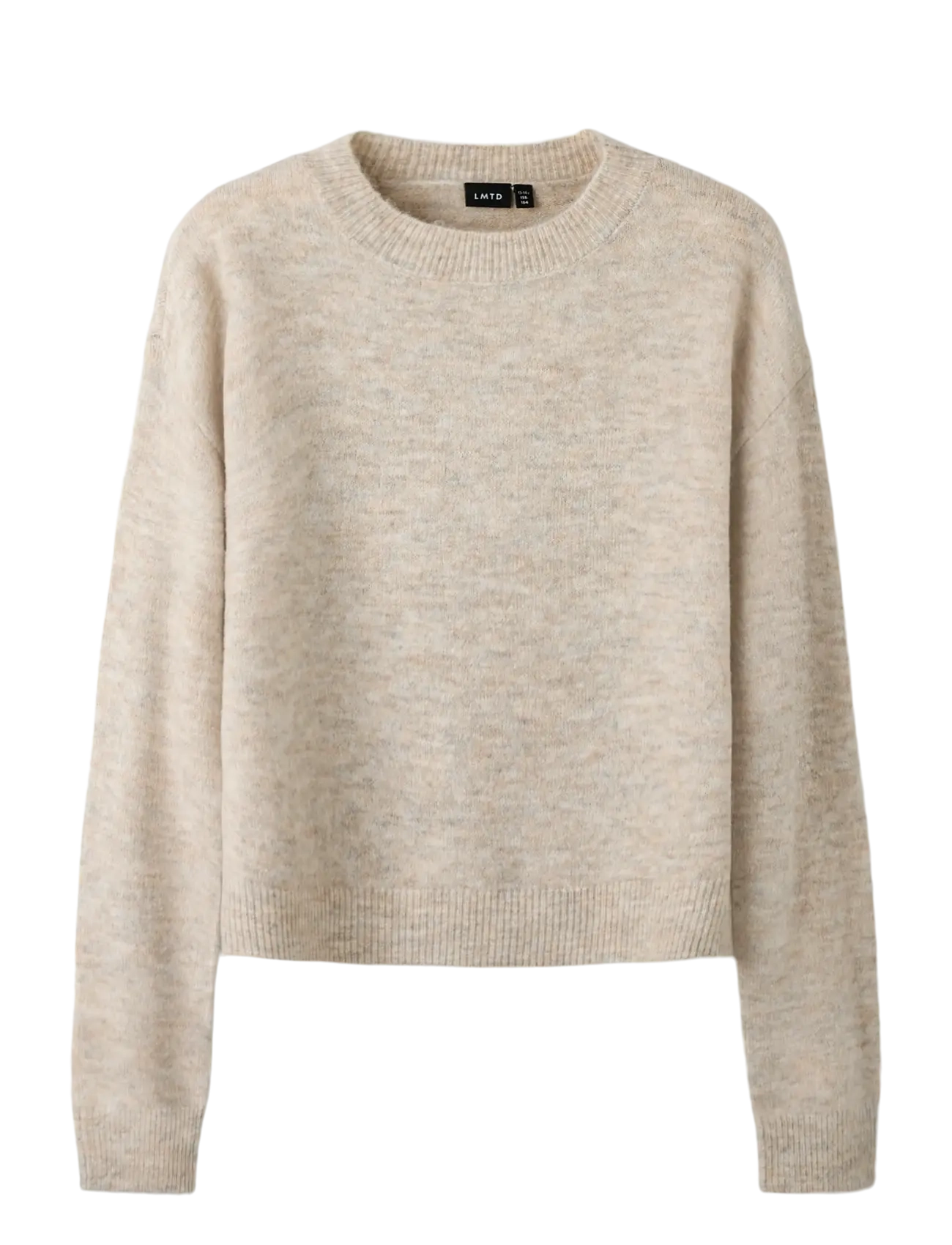 LMTD NLFLODET LS SHORT KNIT NOOS - Pullover - PEYOTE MELANGE / beige
