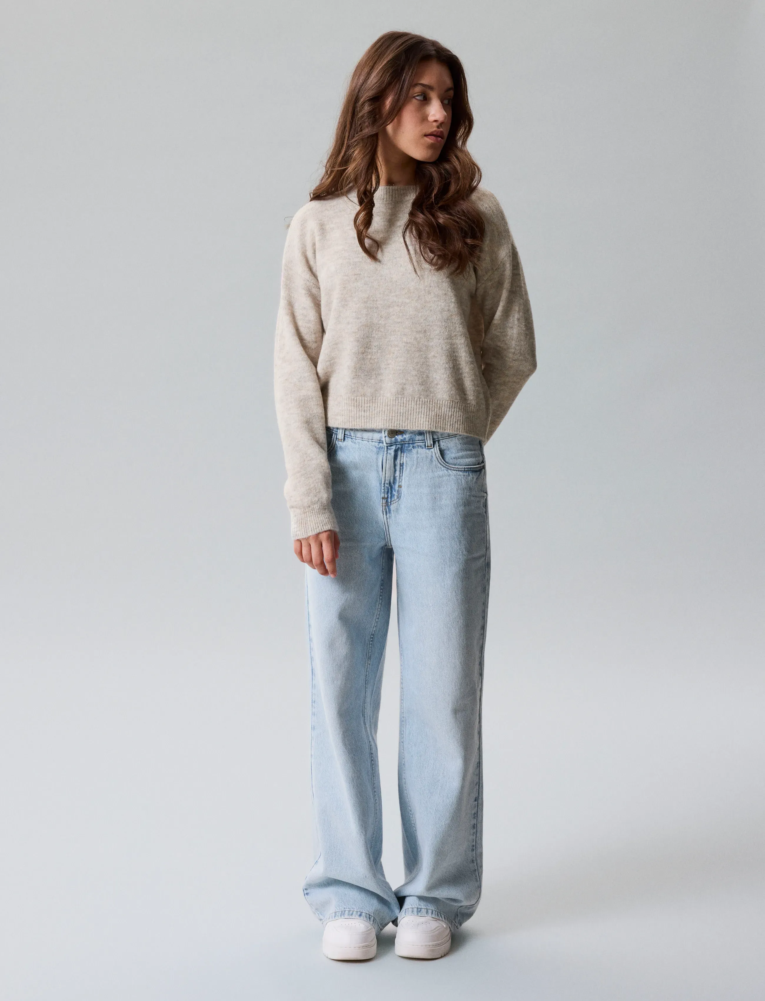 LMTD - NLFLODET LS SHORT KNIT NOOS - stickade tröjor - peyote melange - 3