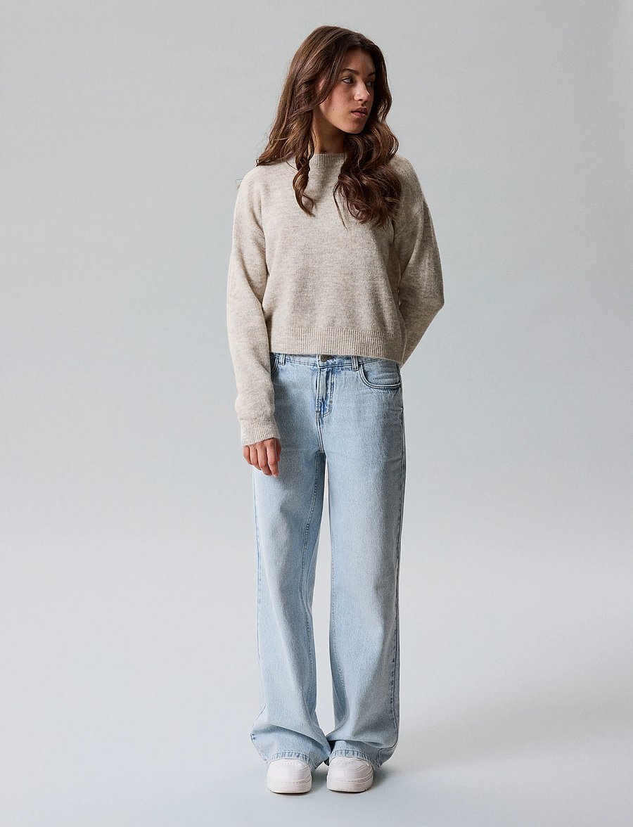 LMTD - NLFLODET LS SHORT KNIT NOOS - stickade tröjor - peyote melange - 3