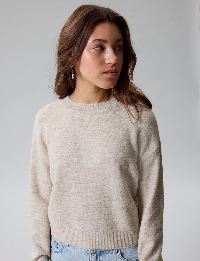 LMTD - NLFLODET LS SHORT KNIT NOOS - stickade tröjor - peyote melange - 4