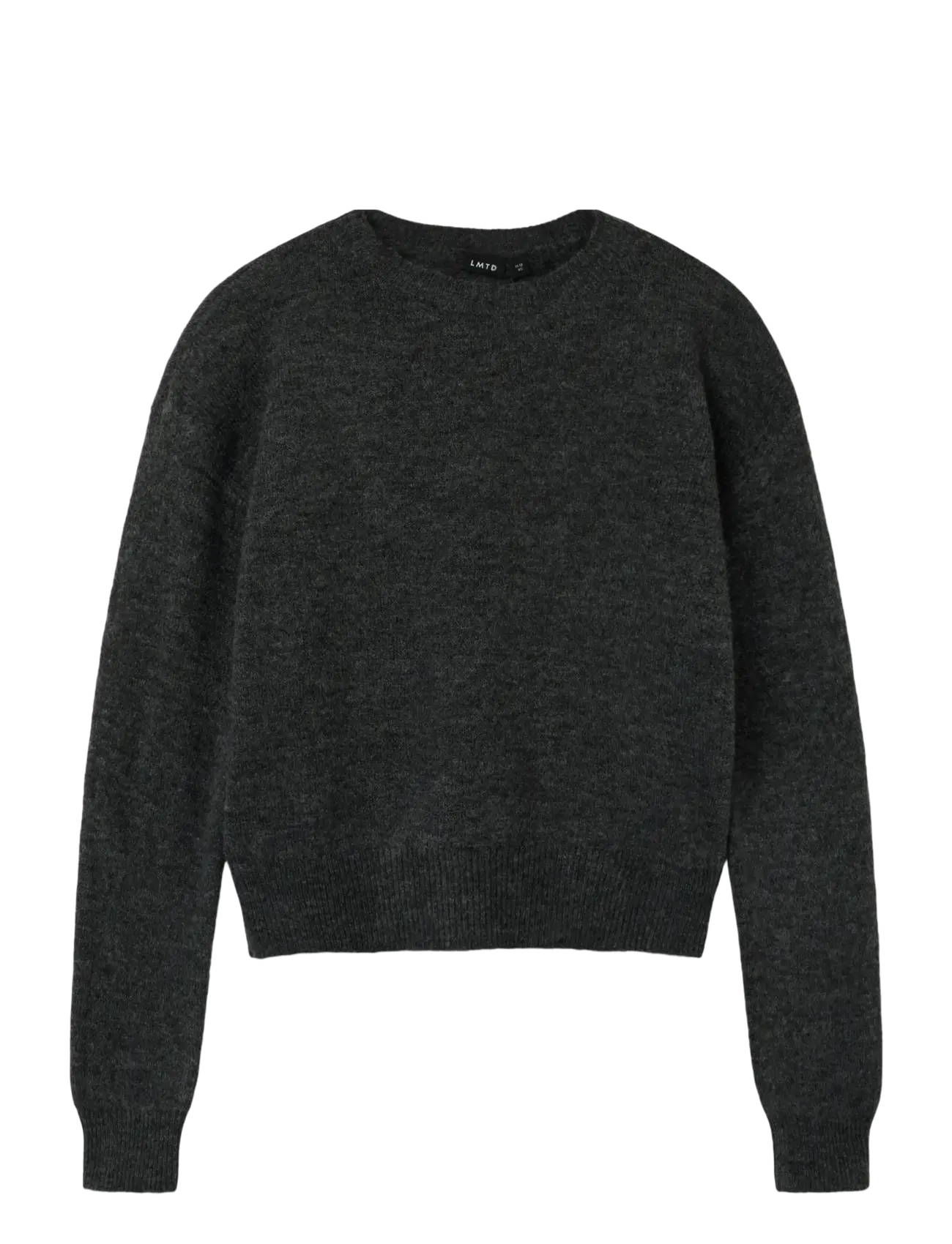 LMTD NLFLODET LS SHORT KNIT NOOS - Pullover - RAVEN / grey