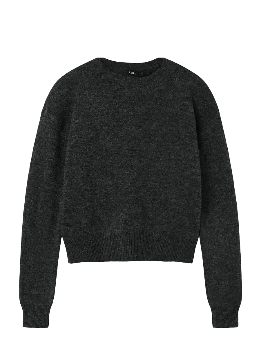 LMTD - NLFLODET LS SHORT KNIT NOOS - pullover - raven - 1