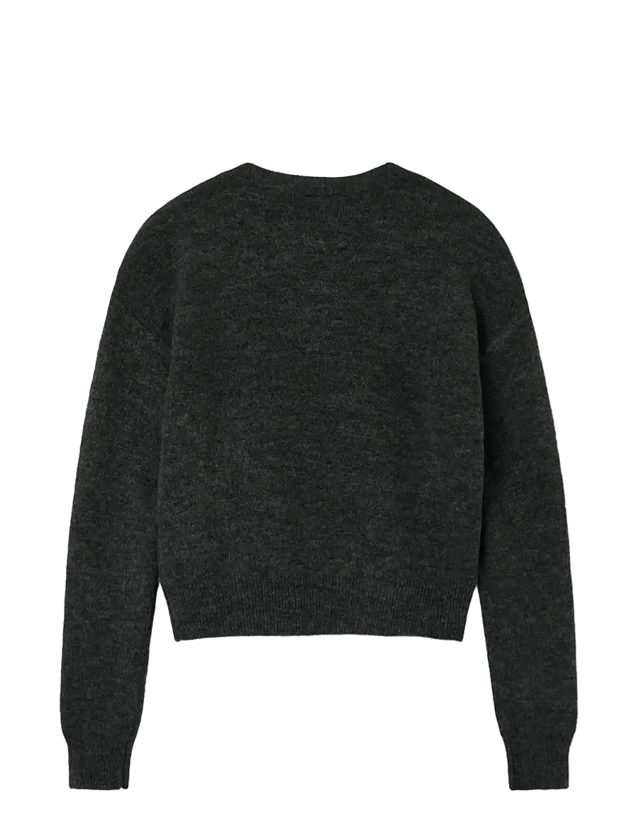 LMTD - NLFLODET LS SHORT KNIT NOOS - pullover - raven - 2