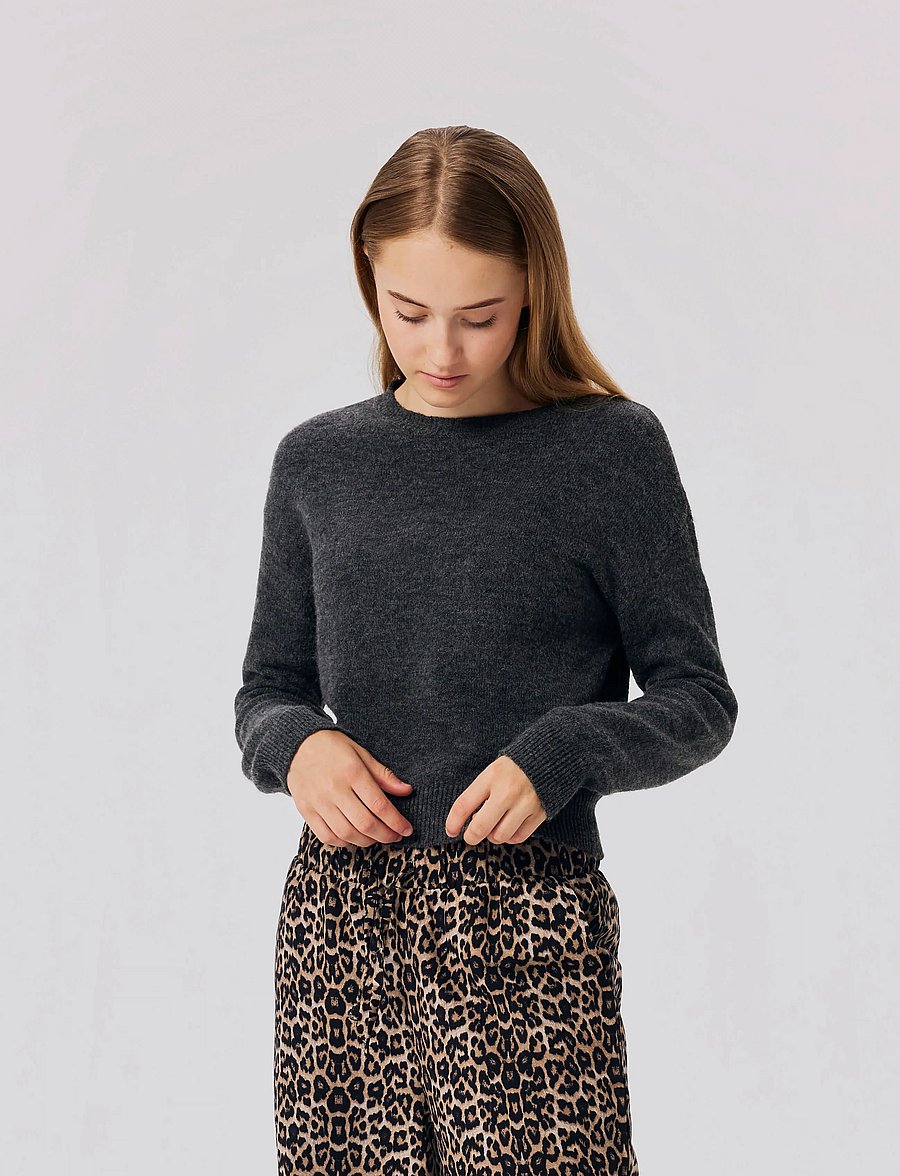 LMTD - NLFLODET LS SHORT KNIT NOOS - pullover - raven - 0