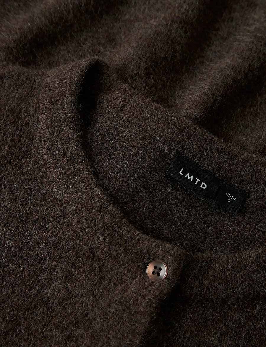 LMTD - NLFLODET LS SHORT KNIT CARDIGAN NOOS - cardigans - chocolate brown - 2