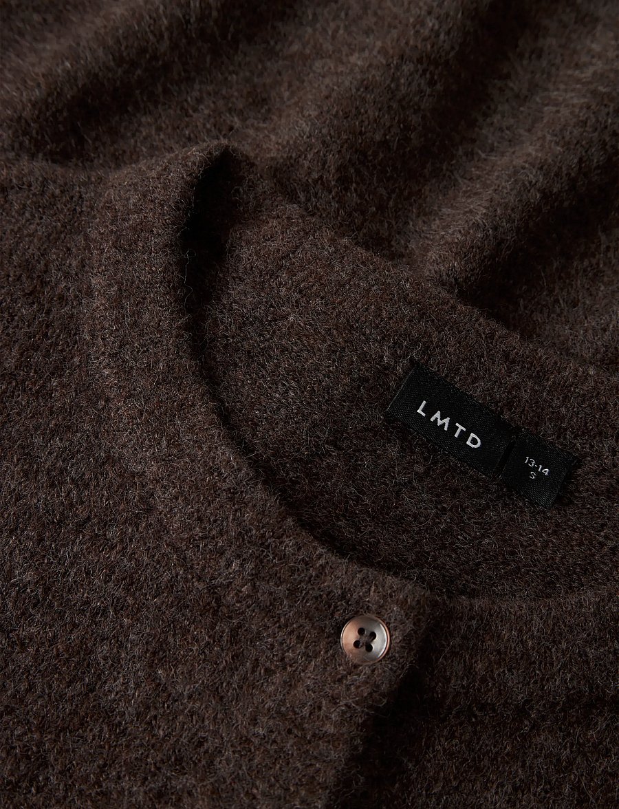 LMTD - NLFLODET LS SHORT KNIT CARDIGAN NOOS - cardigans - chocolate brown - 3