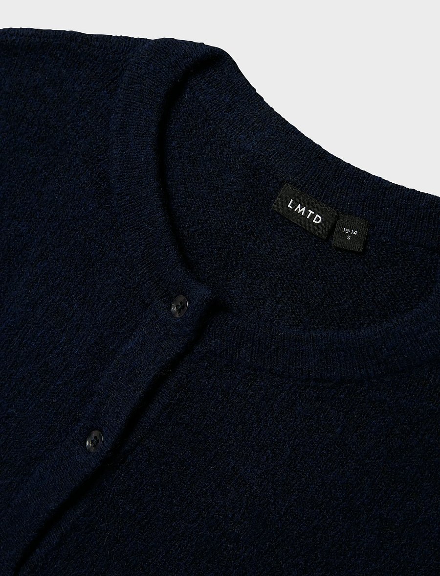 LMTD - NLFLODET LS SHORT KNIT CARDIGAN NOOS - cardigans - dark sapphire - 3