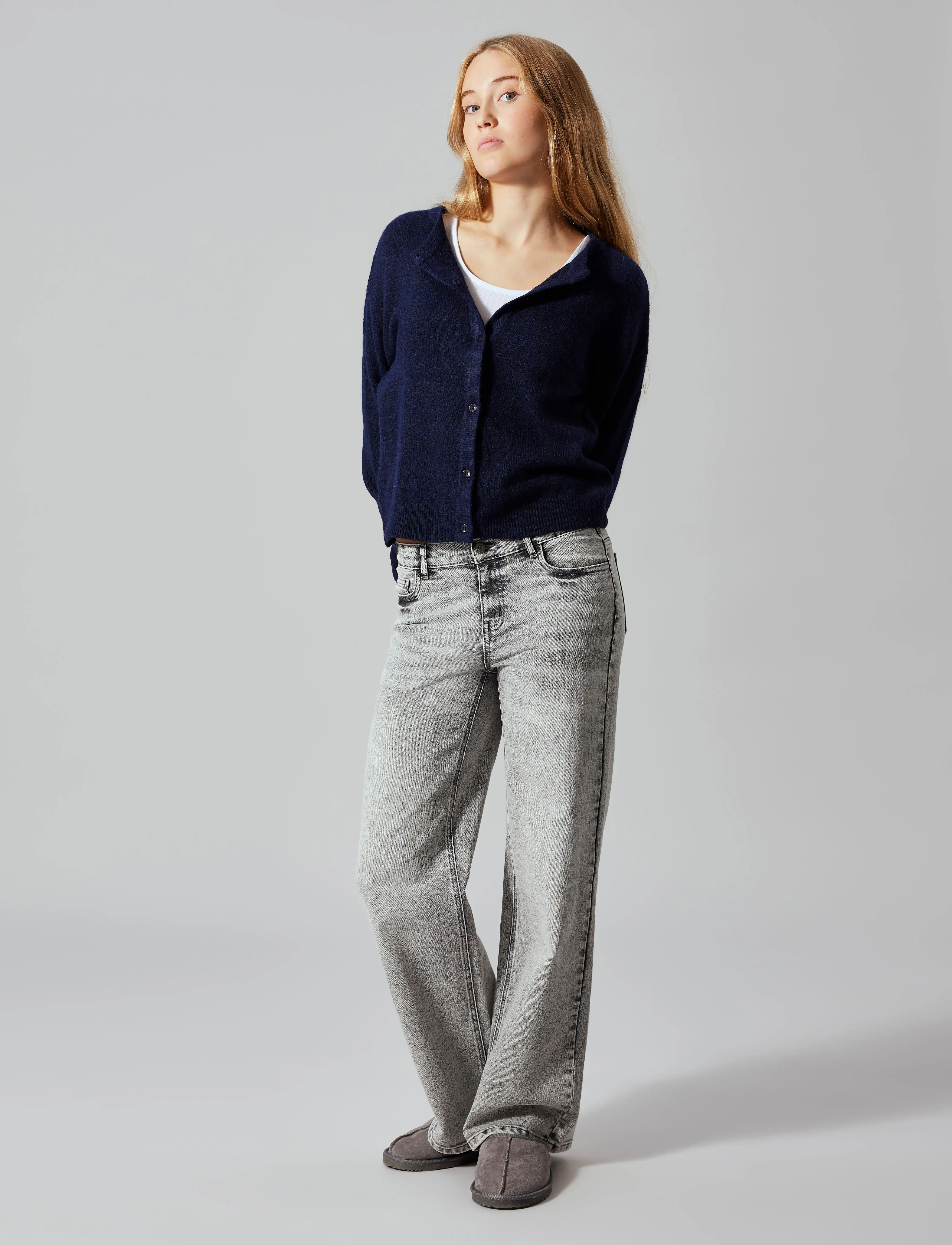 LMTD - NLFLODET LS SHORT KNIT CARDIGAN NOOS - cardigans - dark sapphire - 5