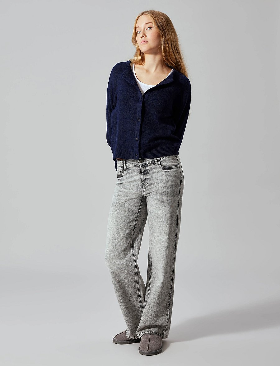 LMTD - NLFLODET LS SHORT KNIT CARDIGAN NOOS - cardigans - dark sapphire - 5