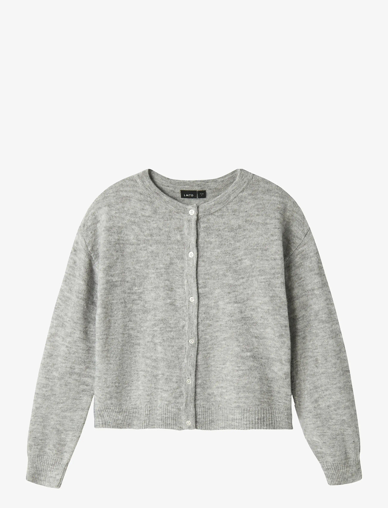 LMTD - NLFLODET LS SHORT KNIT CARDIGAN NOOS - cardigans - light grey melange - 1