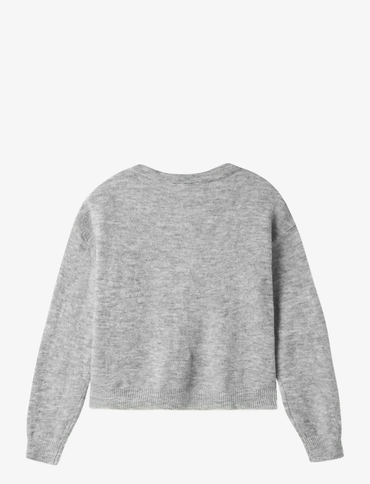 LMTD - NLFLODET LS SHORT KNIT CARDIGAN NOOS - cardigans - light grey melange - 2