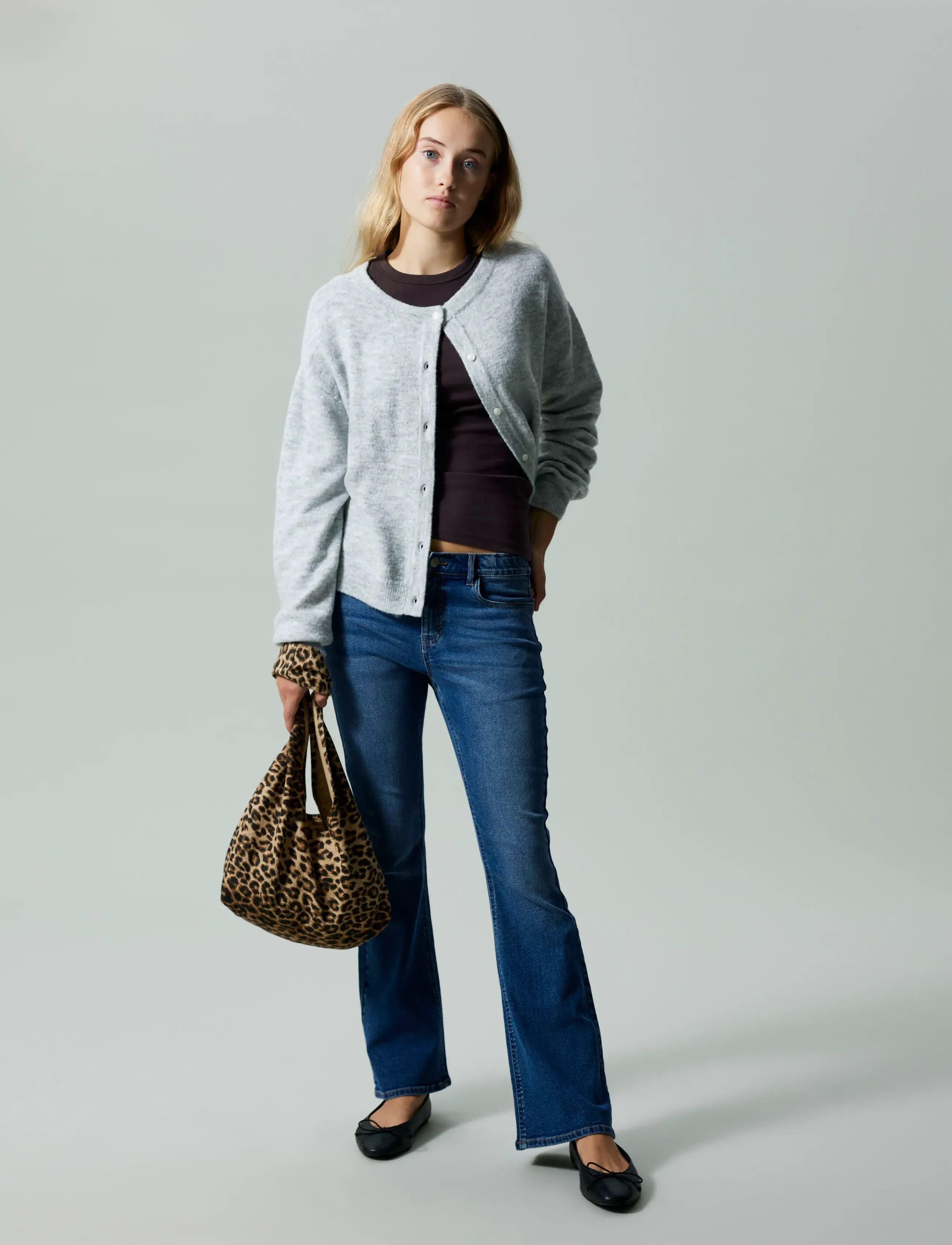LMTD - NLFLODET LS SHORT KNIT CARDIGAN NOOS - gebreide vesten - light grey melange - 4