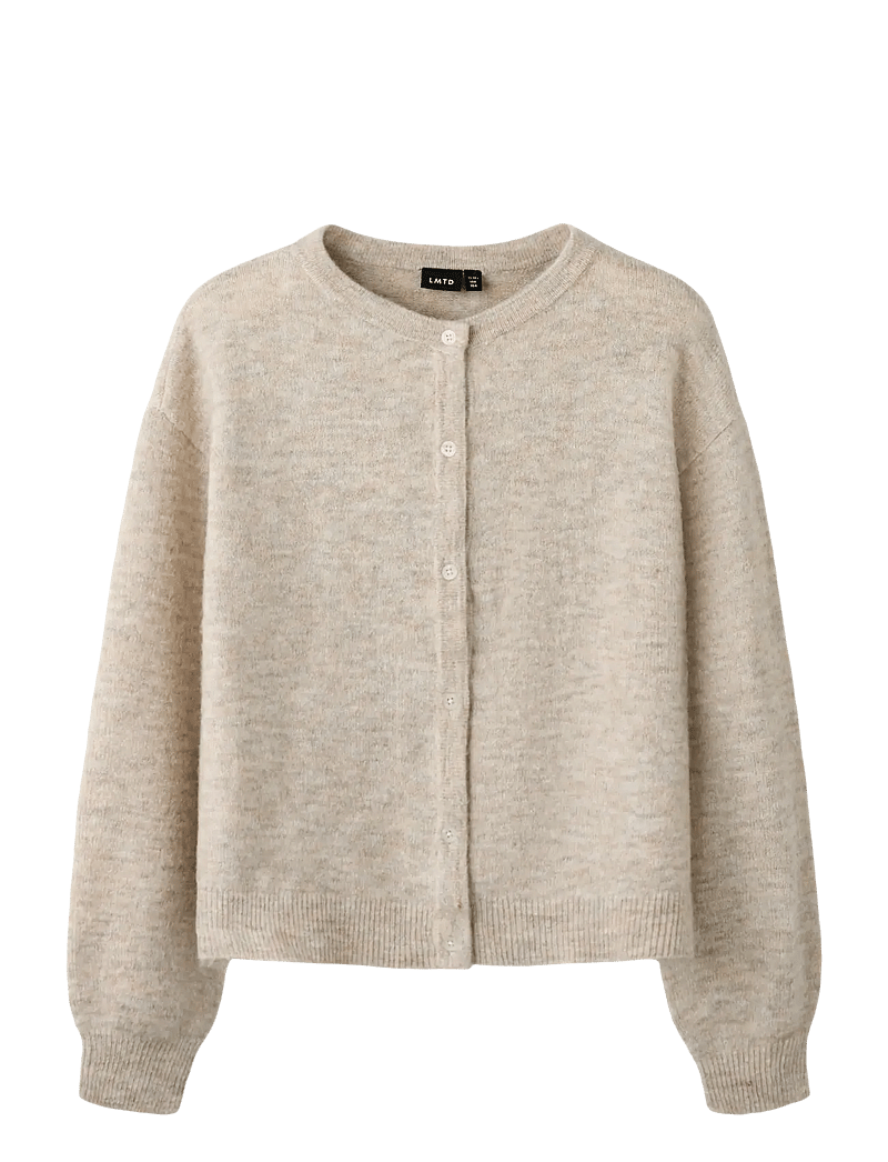 LMTD - NLFLODET LS SHORT KNIT CARDIGAN NOOS - cardigans - peyote melange - 0