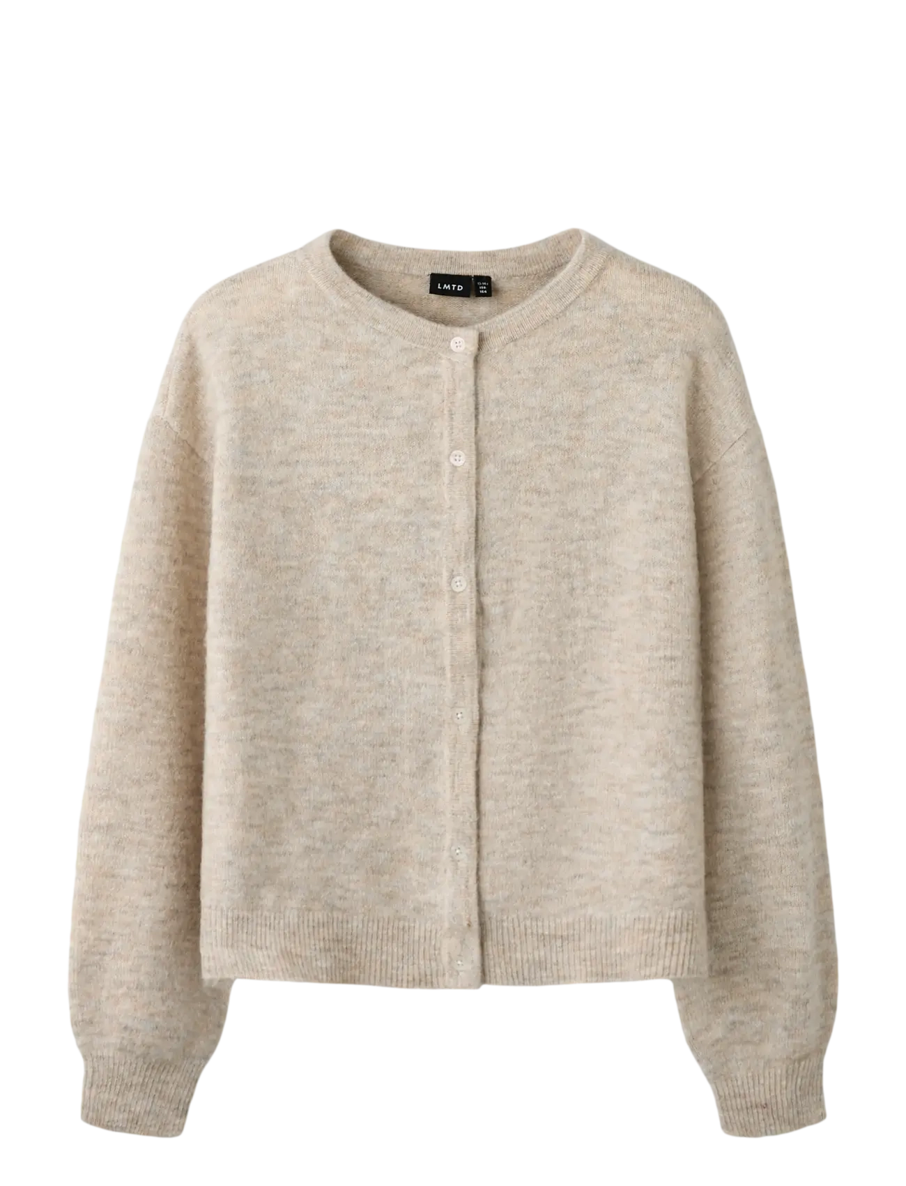 LMTD NLFLODET LS SHORT KNIT CARDIGAN NOOS - Strik - PEYOTE MELANGE / beige