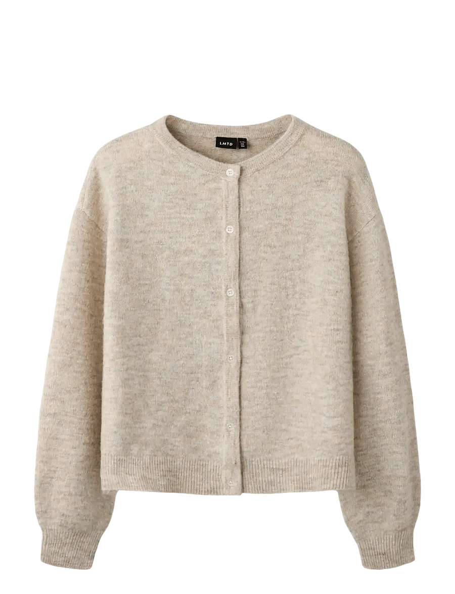 LMTD - NLFLODET LS SHORT KNIT CARDIGAN NOOS - kardiganid - peyote melange - 0
