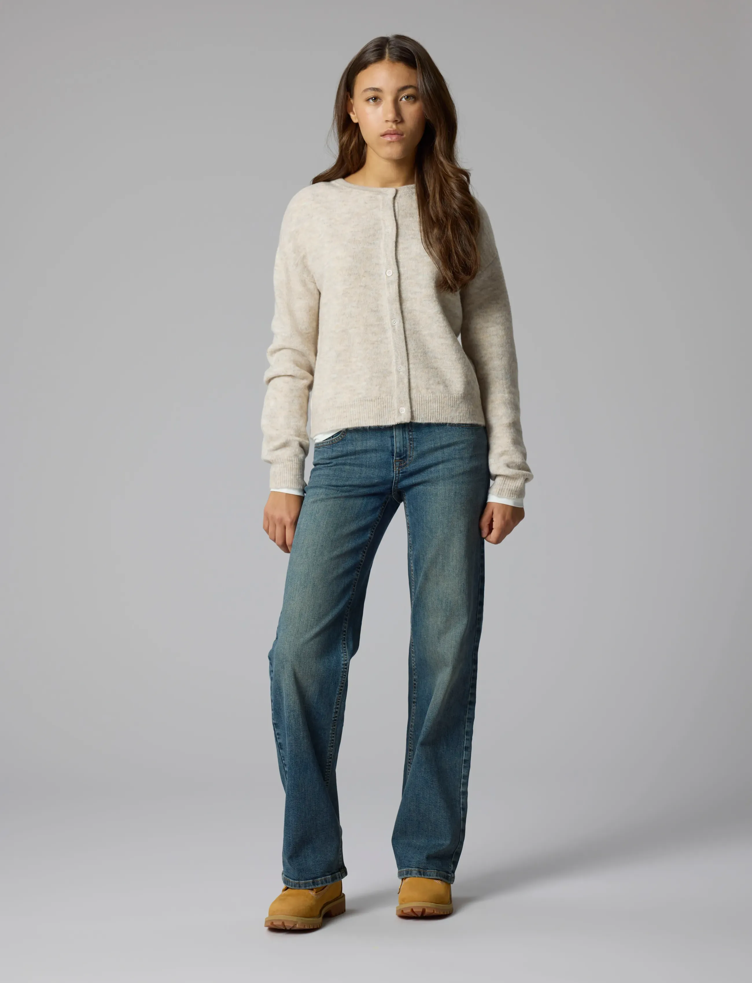 LMTD - NLFLODET LS SHORT KNIT CARDIGAN NOOS - kardiganid - peyote melange - 3