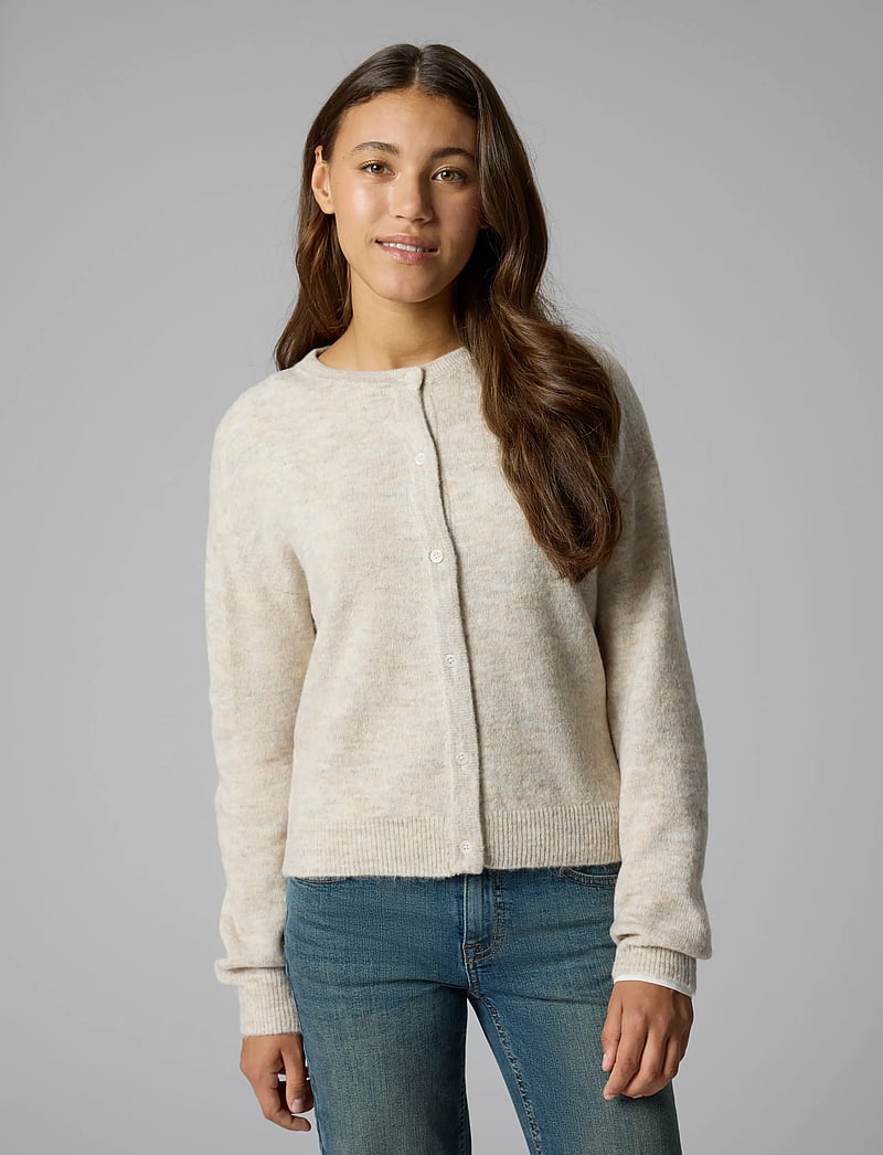 LMTD - NLFLODET LS SHORT KNIT CARDIGAN NOOS - cardigans - peyote melange - 4
