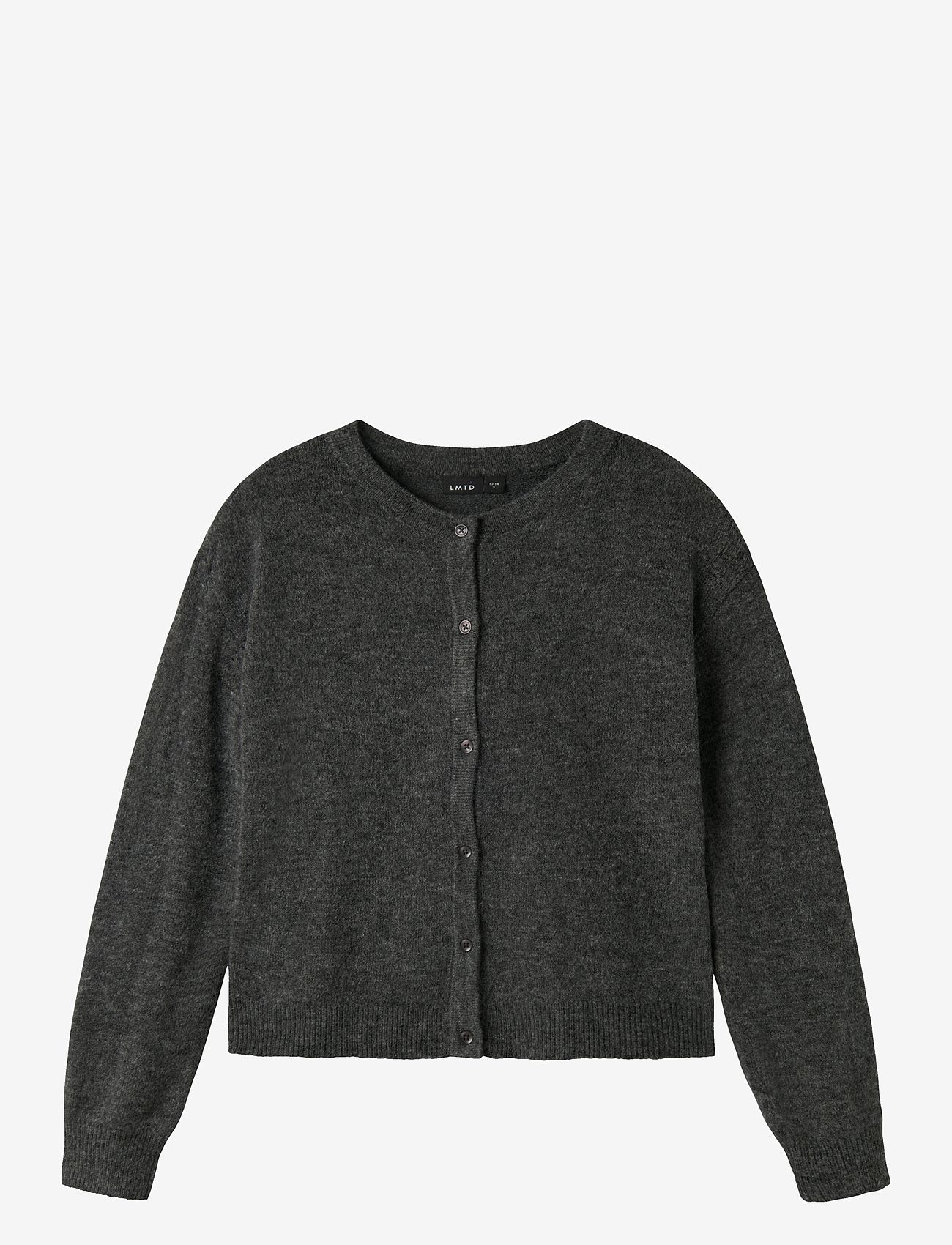 LMTD - NLFLODET LS SHORT KNIT CARDIGAN NOOS - cardigans - raven - 0
