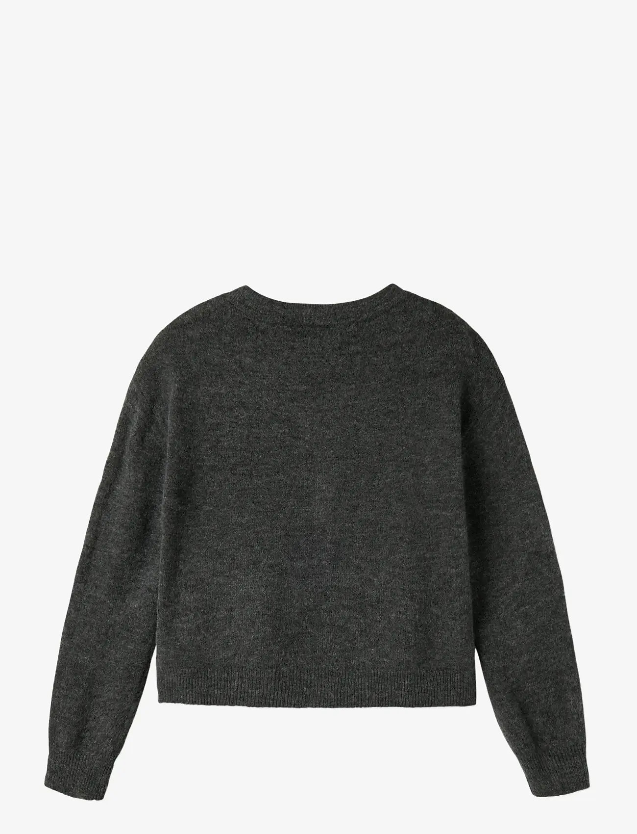 LMTD - NLFLODET LS SHORT KNIT CARDIGAN NOOS - cardigans - raven - 1