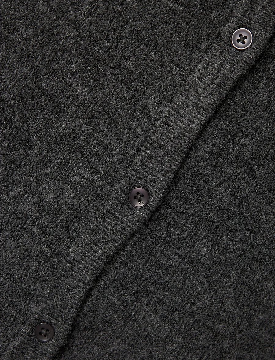 LMTD - NLFLODET LS SHORT KNIT CARDIGAN NOOS - susegamieji megztiniai - raven - 2
