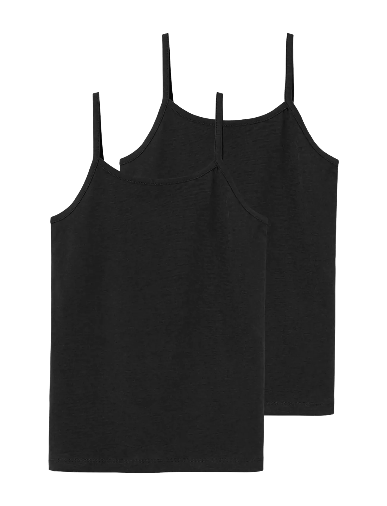 LMTD Nlfnove Strap Short S Top 2P Noos, Børn, Top Med Stropper, Sort, Str: 122-128