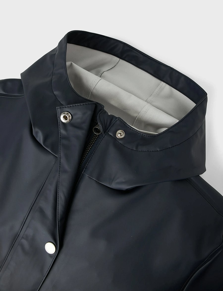 LMTD - NLNDRY10 LONG RAIN JACKET FO - regnjakker - dark sapphire - 2